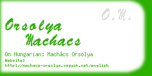 orsolya machacs business card